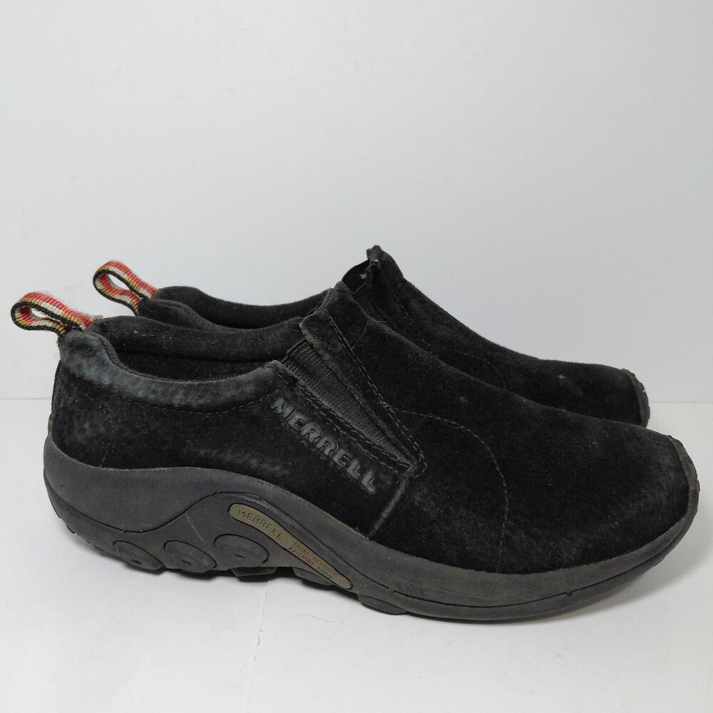 Merrell Jungle Moc Black Suede Slip On Comfort Walking Hiking Shoes Womens 8